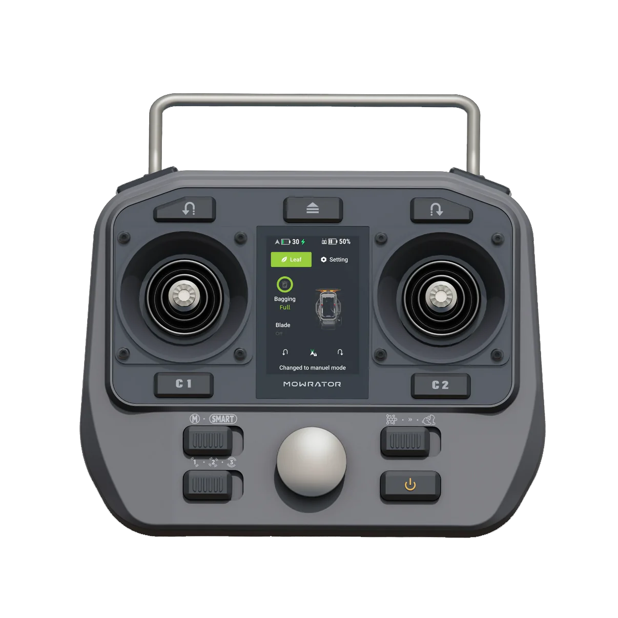 Démo MOWRATOR S1 2WD Tondeuse à batterie télécommandée avec sac de ramassage et batterie 12 Ah