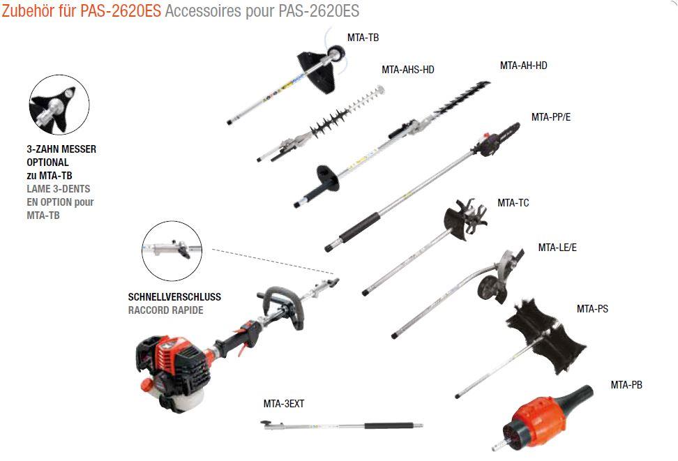 ECHO MTA-AHS-HD Accouplement taille-haies court, angle réglable pour machine combinée