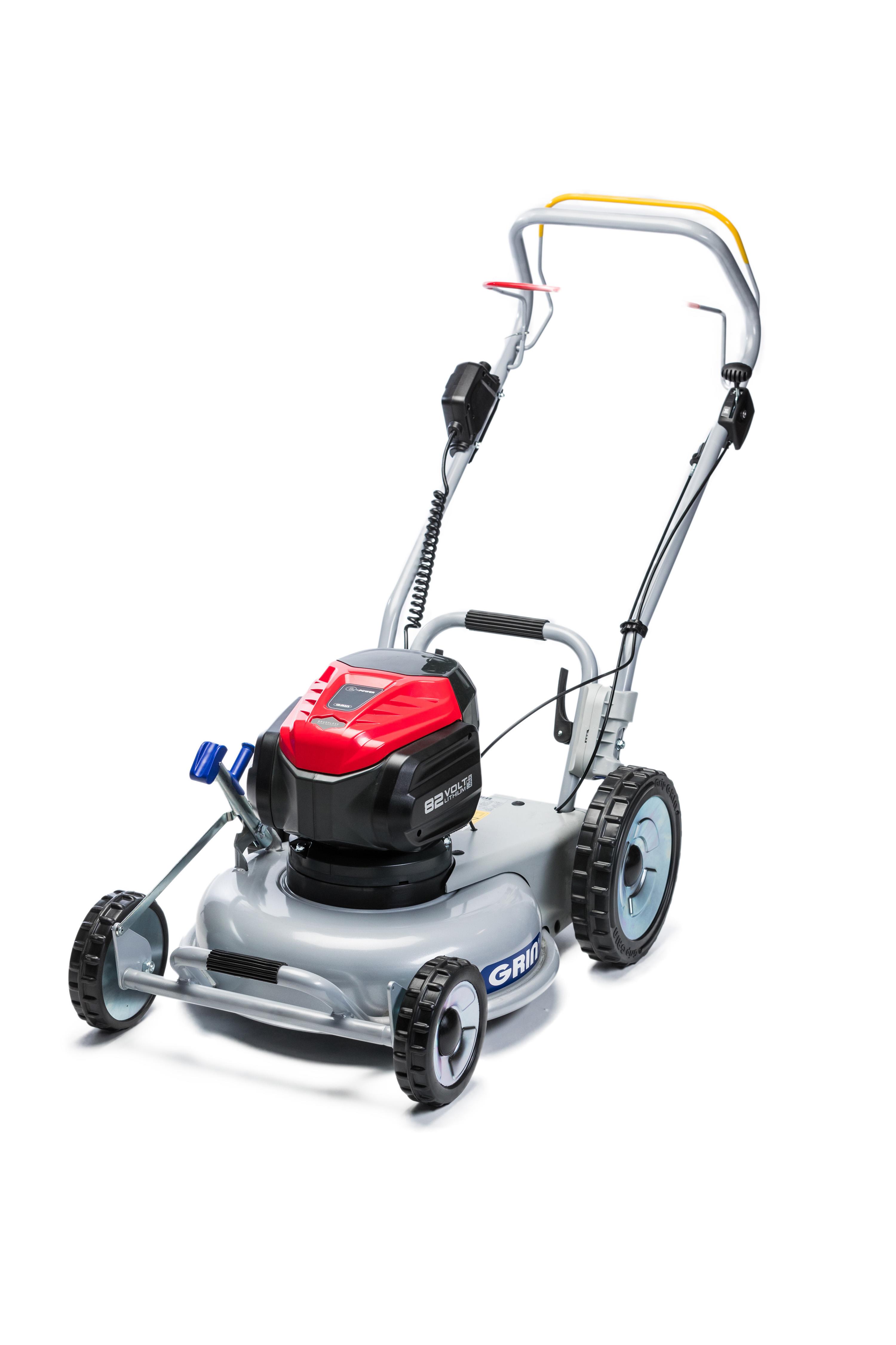 GRIN Tondeuse à batterie 46cm avec traction de roues incl. CRAMER 82V batterie 8Ah et chargeur
