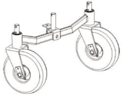 FORT Essieu arrière avec 2 roues pivotantes 3.00/4"