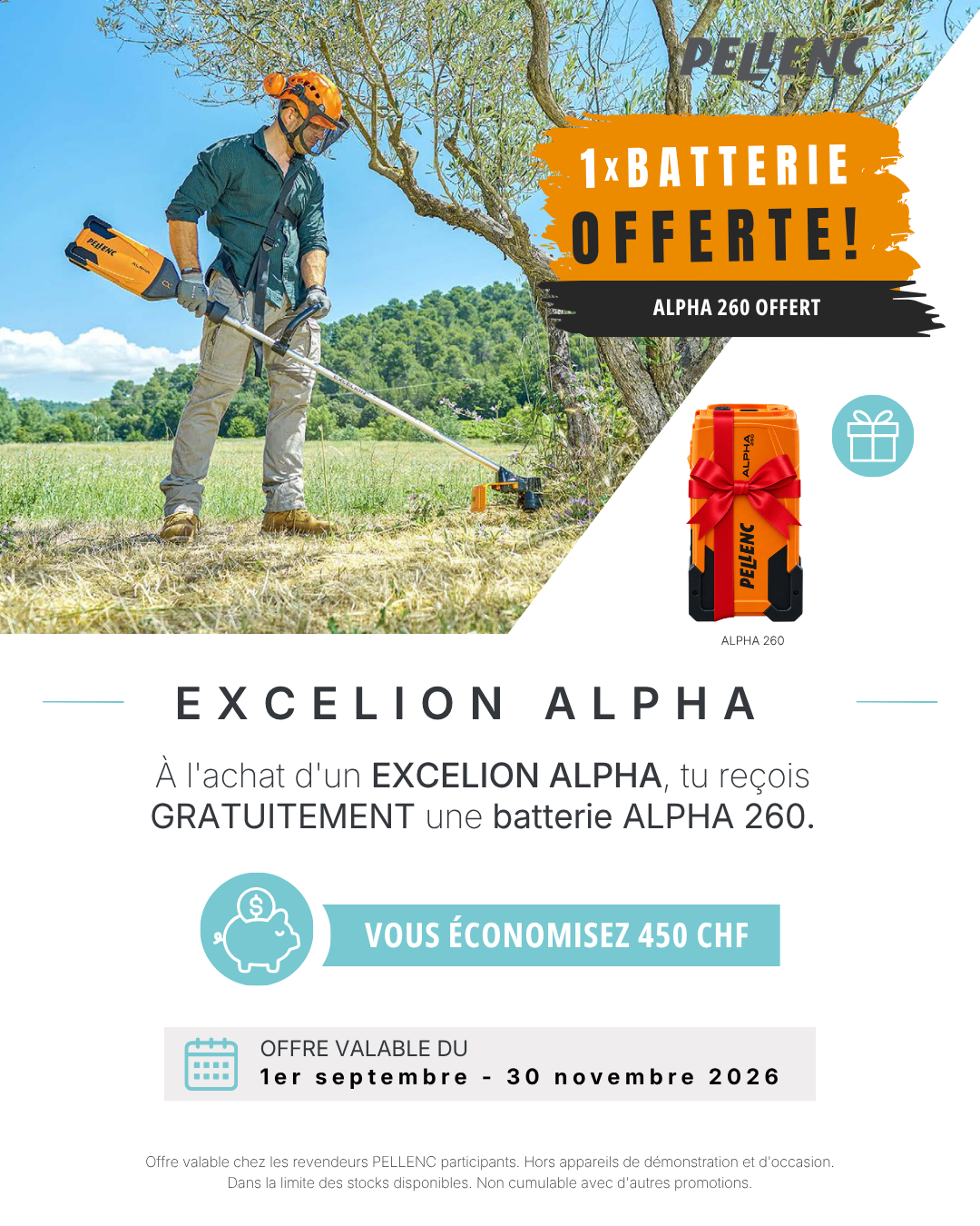 PELLENC EXCELION ALPHA Trimmer inkl. Fadenkopf ALPHA CUT