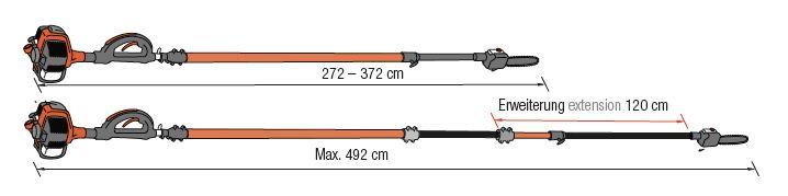 ECHO Tube d'extension 120cm pour PPT-265ES/PPT-2620ES