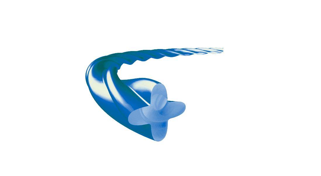 Nylonfaden Vierkant gedreht geräuscharm blau Ø 3mm, 50m