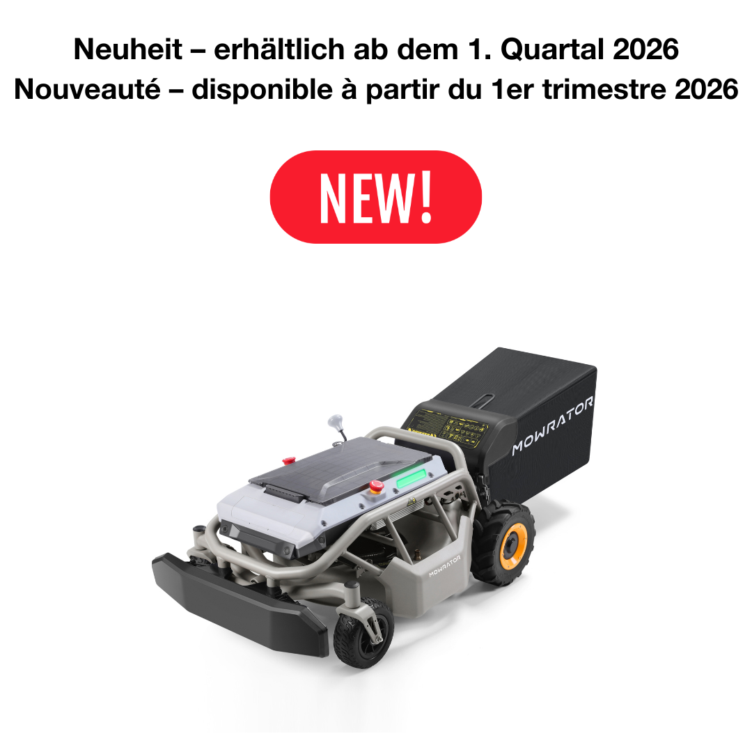 MOWRATOR S1 2WD Tondeuse à batterie télécommandée avec sac de ramassage et batterie 12 Ah