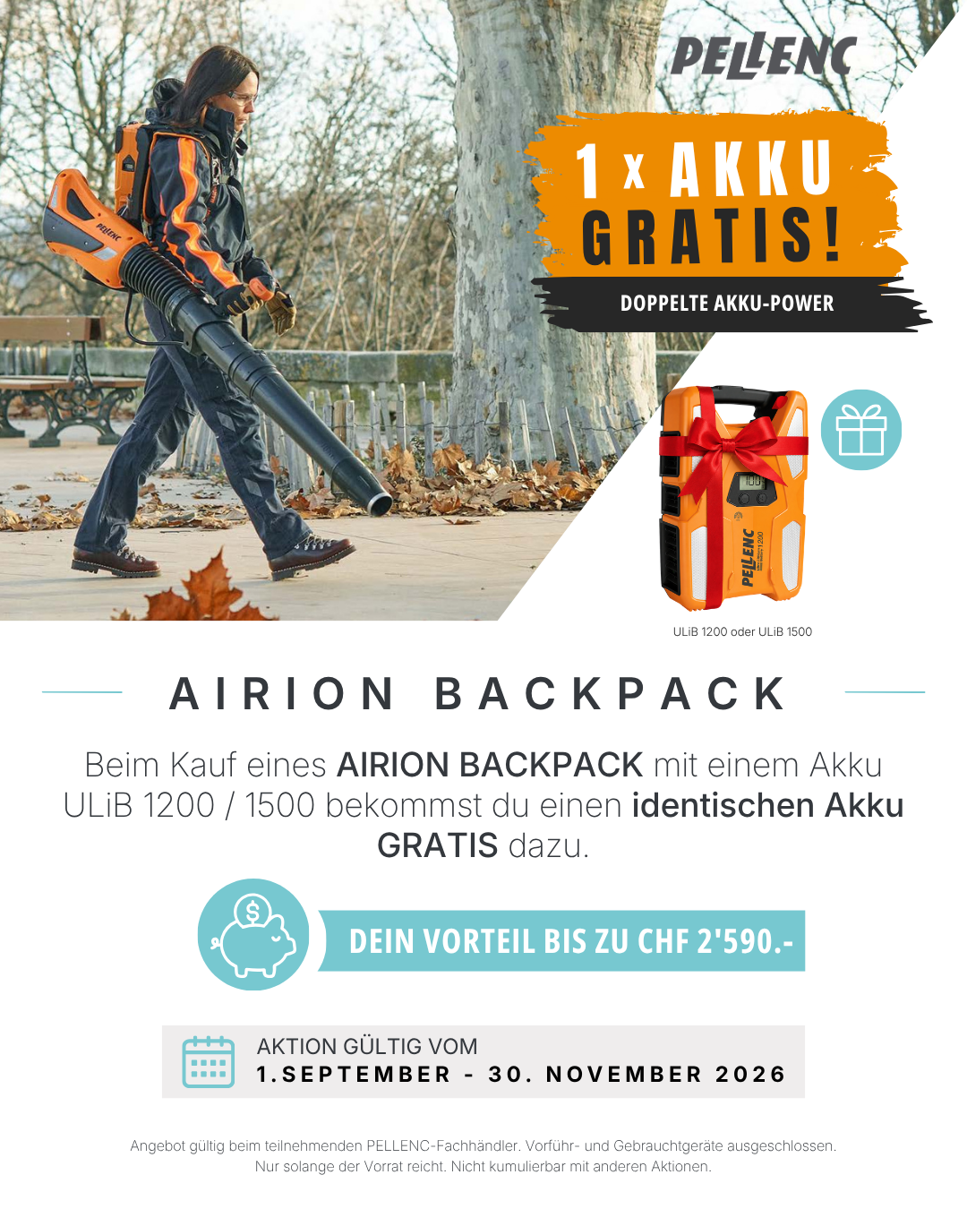 PELLENC rückentragbarer Akku-Bläser AIRION BACKPACK