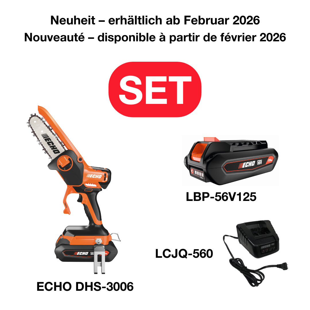 ECHO DHS-3006 SET Scie à main à batterie 50.4V, 15cm Guide avec batterie LBP-56V125 et chargeur LCJQ-560