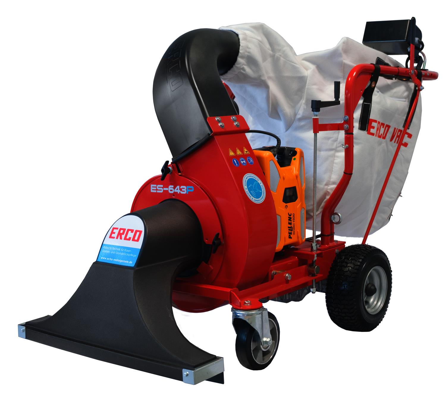 ERCO ES-643P Aspirateur à feuilles, tracté et à batterie powered by PELLENC