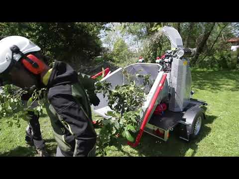 GRIN Broyeur de branches sur remorque BIOCH150 ROAD, Ø des branches -150mm, HONDA GX690